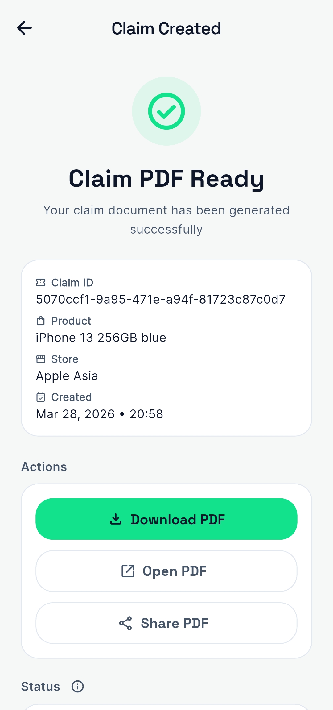 Claim PDF ready